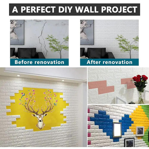 Pink 3D Peel And Stick Wall Panels Pack Of 20 Self Adhesive Waterproof Brick Foam For Interior Walls, 29 Sq Ft Coverage, DIY project