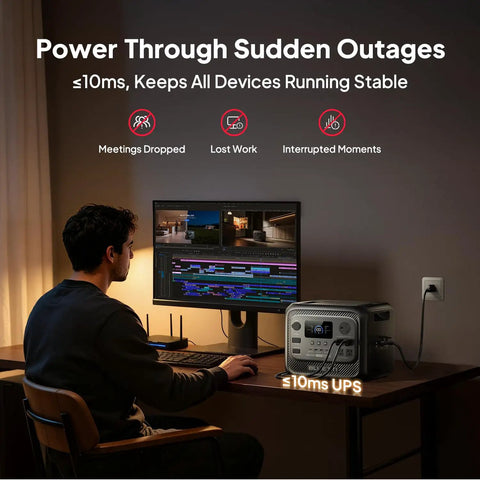 Workhorse Portable Power Station Packing Over 3KWH LFP Battery Capacity And Peppy 2400W Output Perfect For Weekend Glamping Trips Or Emergency Home Backup Solutions Today used for stable power during work.