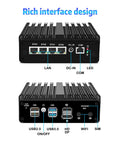 Killer Firewall Mini PC With Intel Celeron J6305 Processor And Four 2.5GbE Intel I226V Ports Tight Barebone Network Rig back panel interface with ports.