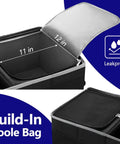 Built In Insulated Leak Proof Cooler Bag Trunk Organizer For SUV Collapsible Cargo Organizer with non-slip bottom, open view