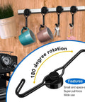 Heavy Duty Fridge Magnet Hooks Hold Like Crazy For Cruise Cabins And Kitchen Organization Six Pack hanging mugs and keys on a metal strip.