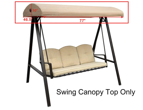 Replacement Canopy Top For Model GSS00132D Cunningham 3 Seater Patio Swing Top Only Custom Fit Outdoor Swing Cover