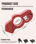 Beefy Heavy Duty Motorcycle Lock With Adjustable Handlebar Lock For Anti Theft CNC Aluminum Construction Red Color.