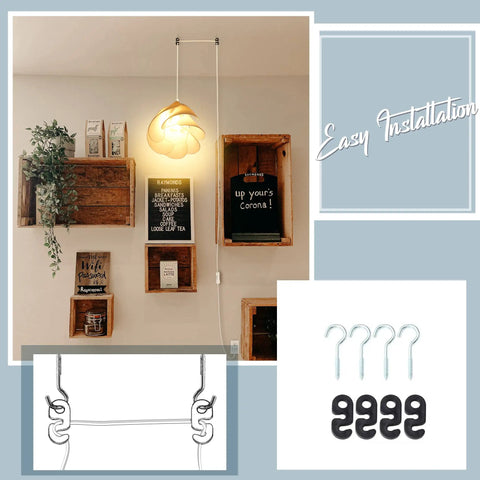 Extension Hanging Lantern Cord Cable 20 Ft 360W Pendant Lighting Kit With On And Off Switch UL Listed showcased indoors