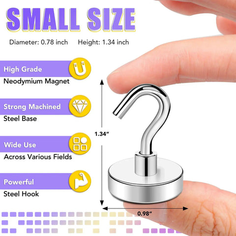 Heavy Duty Magnetic Hooks For Cruise Cabins 85 Pound Pull Steel Surface Mount Organizer Six Pack Silver Hella Strong Wall Magnet Storage Rack Built Tough Portable Travel Gear Total Lifesaver