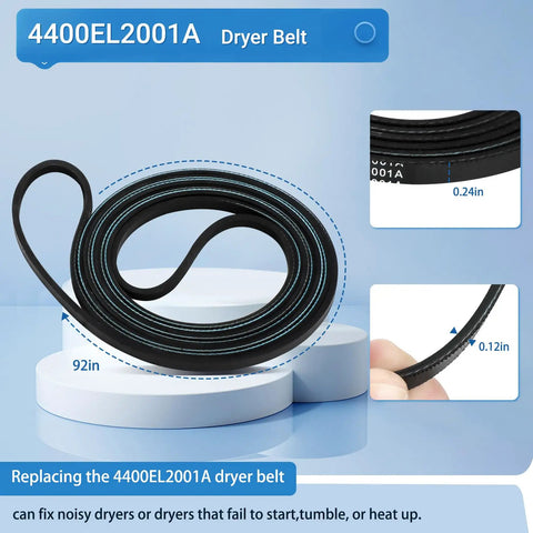 Upgraded Dryer Repair Kit DIY Friendly For Household Dryers Includes 4400EL2001A Belt for Smooth Reliable Drying Performance