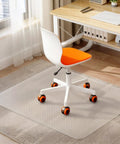 Heavy Duty 36x48 Inch Chair Mat For Carpet Protects Floors From Rolling Office And Gaming Chairs Clear Under Desk Rug Pad With Studded Anti Slip Backing For Smooth Glide And Quiet Movement visible in home office setting