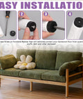 Easy installation of 52 Piece Round Black Furniture Pad Set with Screws in 18mm 24mm and 30mm sizes for hardwood floor protection.