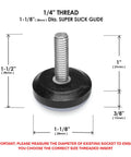 1-1/8 inch diameter Heavy Duty Adjustable Furniture Levelers 8 Pack Weatherproof Screw In Leg Glides for patio chairs with thread dimensions.
