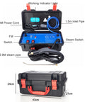 Sddpulse Handheld Steam Cleaner High Temp Portable with power cord, steam pipe, and controls in sturdy storage case.