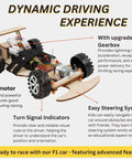 Wireless Remote Control F1 Car Kit For STEM Learning And Kid Friendly Hands On Projects Build, Race, And Explore Science With This DIY Model Car Kit For Kids, Students, And Classrooms, Family Friendly wooden RC car kit with upgraded gearbox