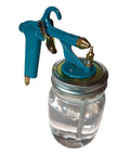 DIY Painter Siphon Gun Spray Kit For Home Projects, Compressor Mounted, 3 CFM At 90 PSI, blue spray gun with mason jar