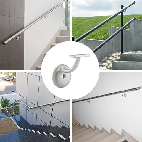 Stair Hand Rail Brackets Heavy Duty Satin Nickel Zinc Alloy Built To Last Sturdy As Heck 330 Lb Per Bracket Support stairways