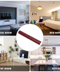 Realistic Brown Wood Grain Peel And Stick Wallpaper Self Adhesive Vinyl Removable Film displayed in living room, kitchen, bedroom, and study.