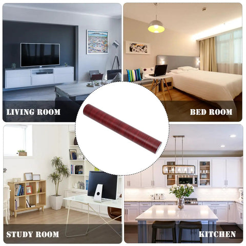 Glow Up Ready Peel And Stick Waterproof Wallpaper For Walls And Furniture Hella Easy Install Rustic Brown Vinyl Wrap in a living space.