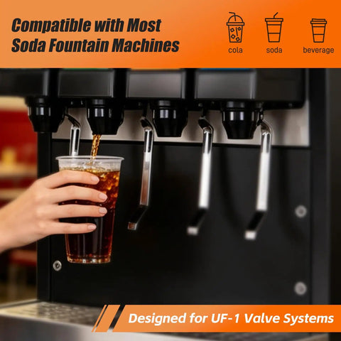 UF-1 Nozzle And Diffuser Assembly Set For Most Soda Fountain Machines, 8 Piece Replacement Kit For Smooth Dispensing, Cola Dispenser Compatible Parts, Easy Install, Plug And Play Ready, Durable High Performance used in soda fountain
