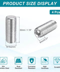 Product size display of 304 Stainless Steel Grub Screws Set, Cup Point Allen Head Internal Hex Socket Drive, M16 Two By Twenty Five Millimeter, 4 Pcs
