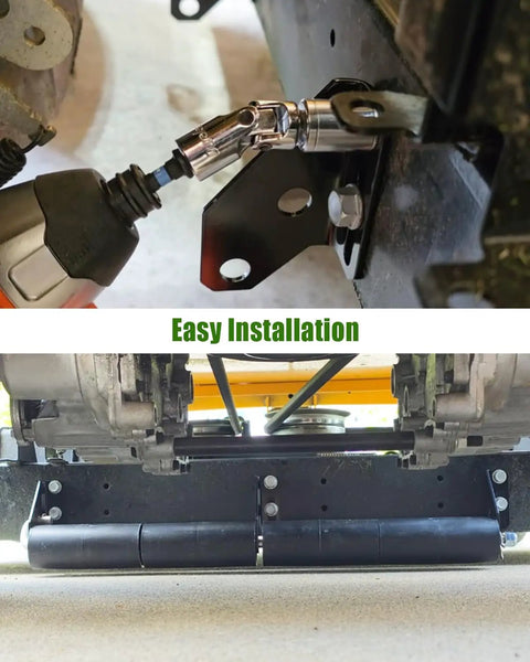 Pro Grade Lawn Striping Kit for Zero Turn Mowers 50-60 Inch Rollers Easy Install shown during installation