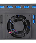 Solid As A Rock Pair Of Internal Hot Swap Drive Cages Converts Three 5.25 Inch Bays Into Five 3.5 Slot Enclosures For Sas And Sata Discs With Sleek Aluminum Chassis And No Sweat Quick Setup with mounted cooling fan and connectors.