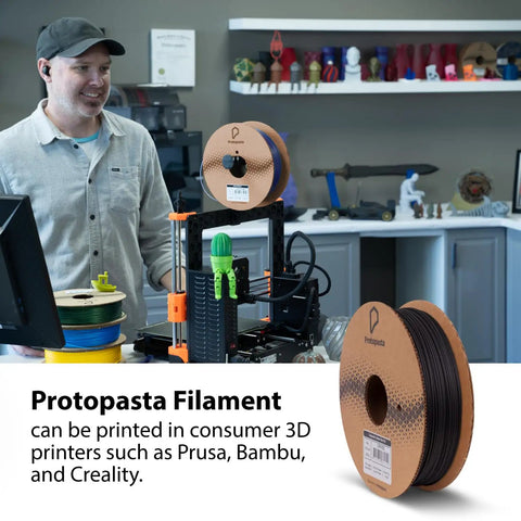 Premium 1.75 Mm Pla Filament Blended With Real Carbon Fiber Composite Gives Your 3D Printer Game Changing Durability On A 500 G Spool Featuring A Hella Smooth Finish That Prints Like A Dream Every Layer