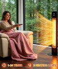 Grab And Go 1500W Infrared Patio Heater For Outdoor And Indoor Use Portable Black Electric Heater in living space