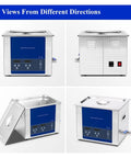 10L Digital Ultrasonic Cleaner For Heavy Duty Parts Deep Clean with digital display and stainless steel design.