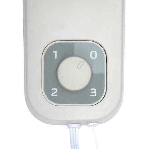 Close-up of speed dial on Commercial Grade Oscillating 16 Inch Wall Mount Fan With 17100 CFM Airflow For Workshops Gyms Stores Classrooms And Offices Beefy Heavy Duty Adjustable Oscillation Easy Mounting 9016 Model