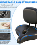 Extra Wide Bike Seat For Men And Women Cozy Cushioned Saddle With Breathable Hollow Design And Shock Absorption features