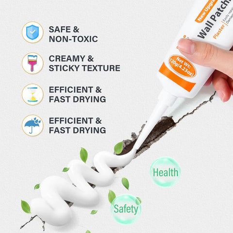 Drywall Repair Kit 2 Pack With Scrapers And Protective Gloves Odorless No Mess Quick Patch For Holes And Cracks In Home Walls