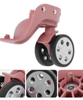 Two Pairs Suitcase Wheel Replacement With 360 Degree Swivel And Quiet Operation ABS Luggage Spinner Wheels Spare Parts For Travel Easy Install Trolley Repair For Hard Sided Suitcases rose gold wheel close-up