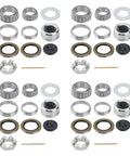 Racewill 4-set boat trailer axle bearing kit with seals, nuts, 2.72in dust caps, cotter pins for 5200–7000 tandem axles