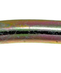 Close-up of Front Passenger Side Hydraulic Brake Hose Replacement for Select Cadillac, Chevrolet and GMC Models With Precise Fit, OEM Grade Quality, Durable Construction, No Fuss Install and DOT Approved Safety, showing metal fitting and connection point.