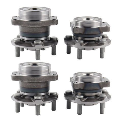 Drop In Ready 4 Piece Wheel Bearing And Hub Assembly Kit For Subaru Crosstrek Forester Impreza And XV Crosstrek Front And Rear Replacement Fits 2014 2019 Impreza 2014 2018 Forester 2016 2020 Crosstrek, showing four assemblies.
