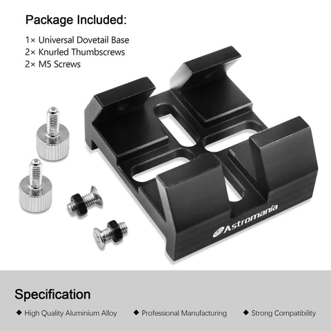 Universal Dovetail Base For Finder Scopes, Quick Release Aluminum Telescope Mount For Red Dot Sights with screws shown