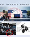 Two Pack Replacement Garage Door Opener Remote For ACT-31B Megacode - Plug And Play, No Dip Switch shown in use with car
