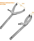 Adjustable Locking Spanner Wrench For Clutch Removal On Scooters And Motorcycles with 11.8-inch length and dual pin sizes