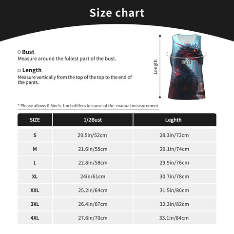 Size chart for Men S Mechanical Dragon Graphic Tank Top Hella Lightweight Quick Dry Athletic Sleeveless Muscle Shirt.
