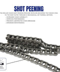 40H Heavy Duty Roller Chain With One Connecting Link, 10 Feet, 0.5 Inch Pitch, Tensile Strength 4000 Lb, shot peening process