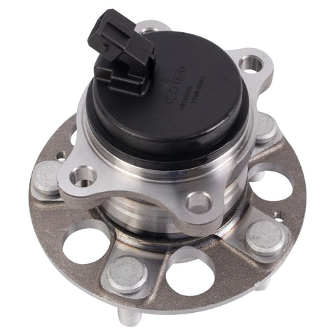 Two Piece Rear Left And Right Wheel Bearing And Hub Assembly Set Built For 2017 2020 Hyundai Elantra Eco SE Value Edition Limited 2018 2020 Elantra SEL And 2018 2022 Kona Front Wheel Drive, close-up view of one hub assembly