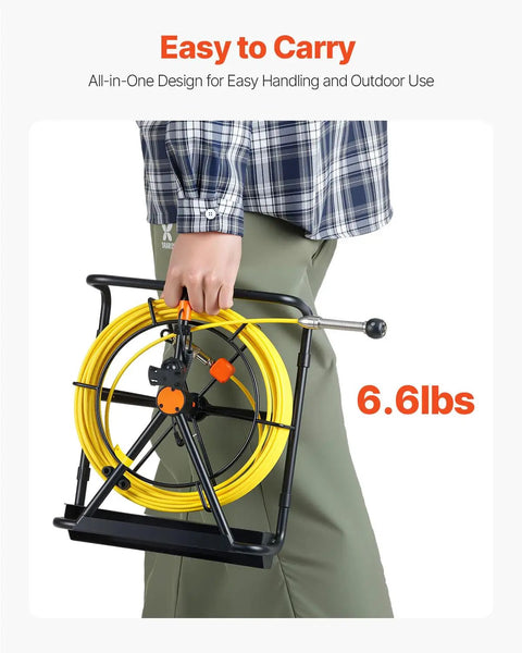 Drain Camera Kit With 164ft Cable, 4.3 Inch Color Screen, DVR Recording, Flexible Snake Cable, IP68 Waterproof Borescope With LED Lighting, Rugged Endoscope For Home Plumbing, Wall Duct And Sewer Inspection, 6.6 lbs portable reel
