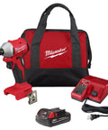 Beefy Brushless M18 One Quarter Inch Cordless Hex Impact Driver Kit With 2Ah Battery Ultra Compact 5.1 Inch Length 1,600 InLbs Torque