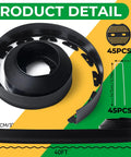 No Dig Landscape Edging Kit 3 Inch Tall 40 Feet Black Border System With 45 U Shaped Nails for Lawn Flower Beds and Yard Borders