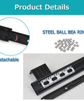 Heavy Duty Ball Bearing Keyboard Tray Slides For Under Desk Pull Out Keyboard Platform With 10 To 12 Inch Full Extension Rails 3 Section Runners 40Kg Load Capacity Easy Install And Durable Construction steel ball bearing slide detail