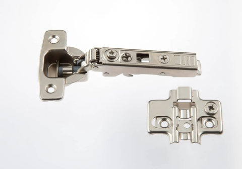 Soft Close Cabinet Hinge Set for Frameless Full Overlay Kitchen Cabinets, 20 Clip In Hinges with Adjustable Closing Speed