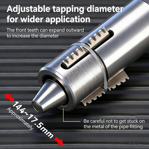 Hamwesh Heavy Duty 45# Steel Broken Pipe Extractor Tool with Hex Wrench, Dual Diameter Stripped Thread Remover Kit For Faucet Valve Repair And Home Maintenance Projects That Are Really Tough., 14.4-17.5mm steel extractor with adjustable teeth