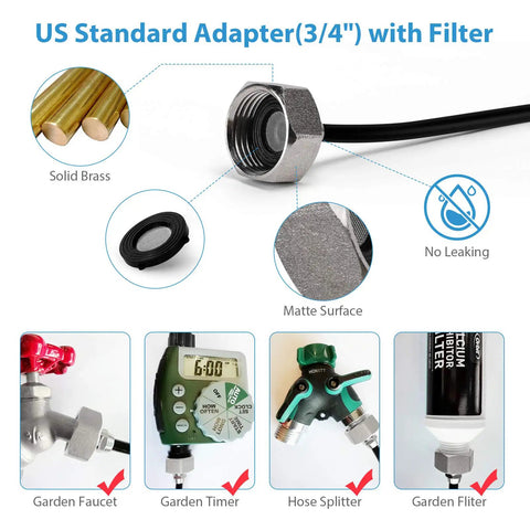 Outdoor Misting System For Patio Keeps It Cool With 40 Ft Misting Line Ten Nozzles And Three Quarter Inch Brass Adapter overview.