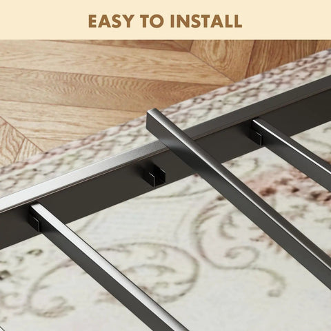 Close-up of heavy-duty steel slats of Built Different Full Size Platform Bed Frame, designed for easy installation.