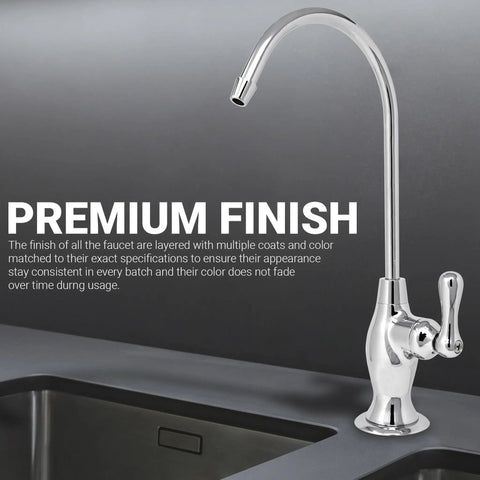 Airgap RO Faucet With 3 Connection Ports In Chrome Dope Water Dispenser For Your Kitchen NSF Certified Reverse Osmosis Drinking Water System Pre-Inserted Tubing And Install Tool Vase Style Tap