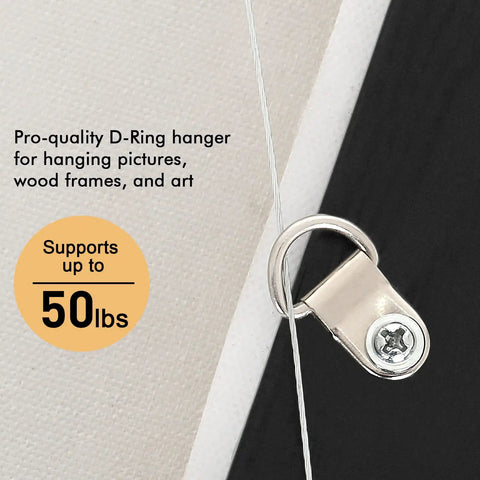 Close-up of Picture Hanging Hardware Kit With Wire And Loop Sleeves For Wall Art Mirrors And Frames 91 Piece Set With D Ring Hooks And Screws