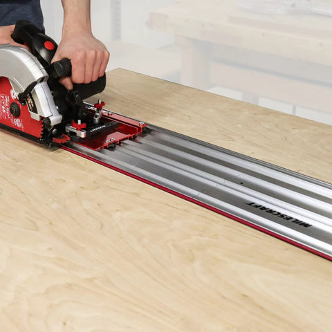 Using 55 Inch Rail Extensions for Track Saw Guide Increase Range to Over 8 Feet with All Aluminum Construction and 4 Rail Connectors